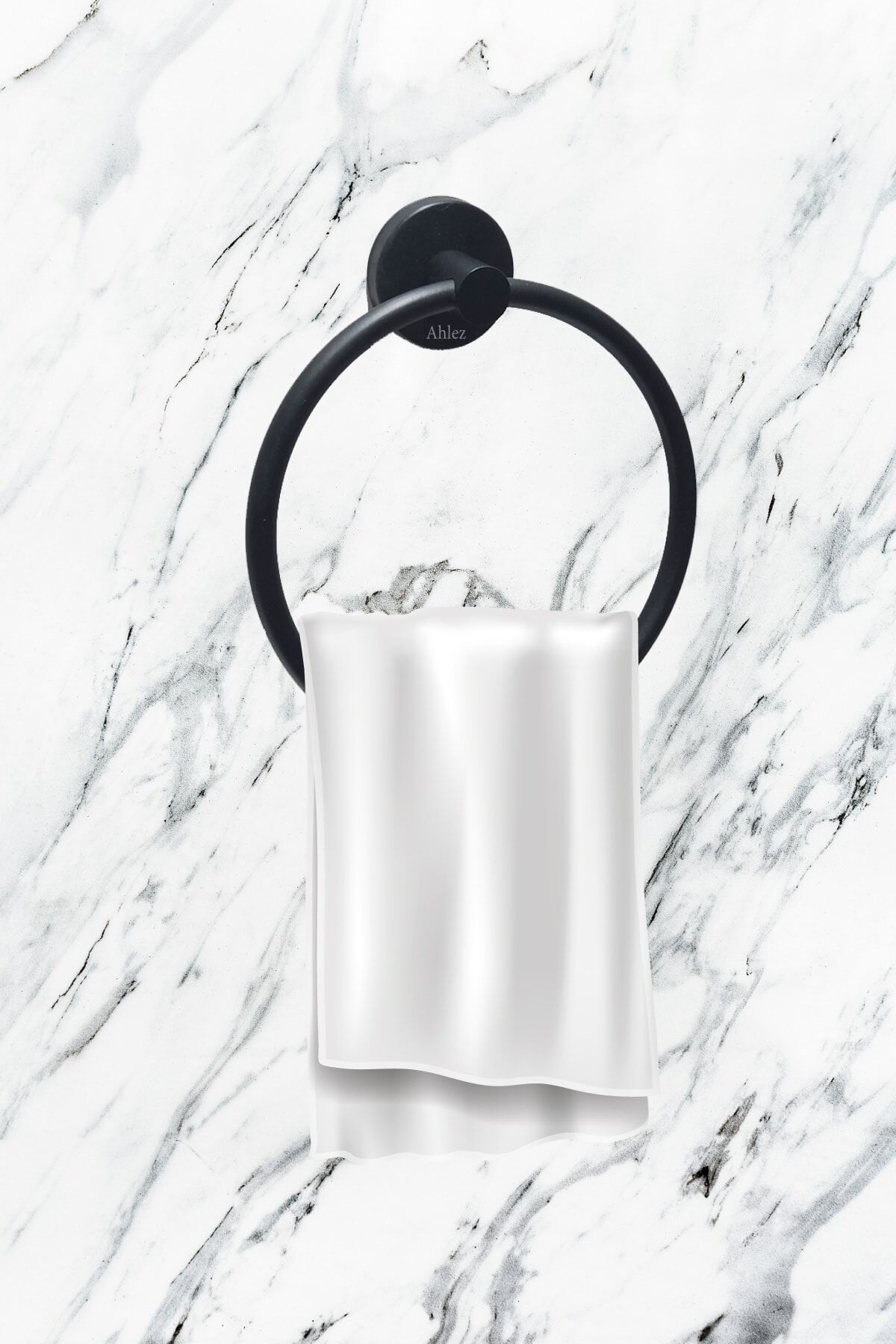 Ceyhan Mat Siyah Paslanmaz Yuvarlak Havluluk