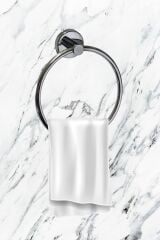 Ceyhan Krom Kapaklı Tuvalet Kağıtlık Ikili Askılık Yuvarlak Havluluk Üçlü Banyo Seti