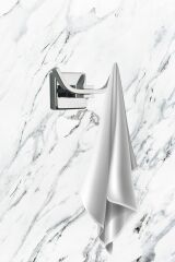 Pasifik Kare Krom Ikili Askılık Kapaklı Tuvalet Kağıtlık Yuvarlak Havluluk Üçlü Banyo Set