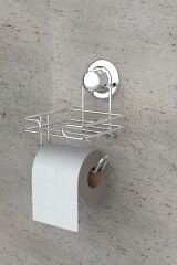 Vega Vakumlu Yapışkanlı Krom Yedekli Kağıt Bekletmeli Tuvalet Kağıtlık