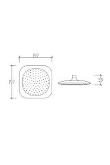 Bianco Tepe Duş Başlığı Başlık Kireç Kırıcılı Sistem 20x20 Cm