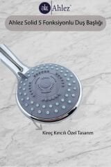 Solid 5 Fonksiyonlu Duş Başlığı + Duş Hortumu + Büyük Mafsal Duş Seti