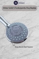 Solid 5 Fonksiyonlu Duş Başlığı + Duş Hortumu + Vakum Mafsal Duş Takımı
