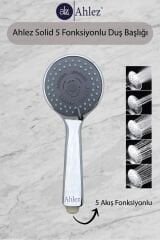 Solid 5 Fonksiyonlu Duş Başlığı + Banyo Pvc Spiral Hortum Duş Seti Duş Takımı