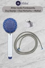 Gediz 5 Fonksiyonlu Duş Başlığı + Duş Hortumu + Büyük Mafsal Duş Sistemi