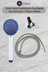 Gediz 5 Fonksiyonlu Duş Başlığı + Duş Hortumu + Vakum Mafsal Duş Seti