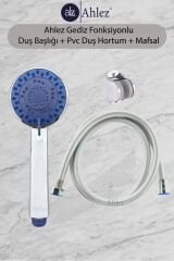 Gediz 5 Fonksiyonlu Duş Başlığı + Pvc Duş Hortumu + Büyük Mafsal Duş Takımı