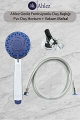 Gediz 5 Fonksiyonlu Duş Başlığı + Pvc Hortum + Vakum Mafsal Duş Seti