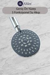 Luna 5 Fonksiyonlu Duş Başlığı + Pvc Duş Hortumu + Mafsal Duş Seti