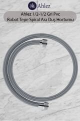 1/2-1/2 Gri Pvc Kısa Robot Tepe Ara Duş Hortumu 60 Cm