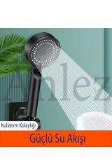 Maxima Siyah Turbo Fan 5 Fonksiyonlu Duş Başlığı El Duşu
