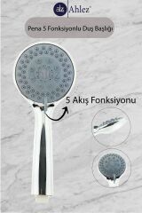 Pena 5 Fonksiyonlu Duş Başlığı Ve Ince Örgülü Duş Hortumu Duş Takımı