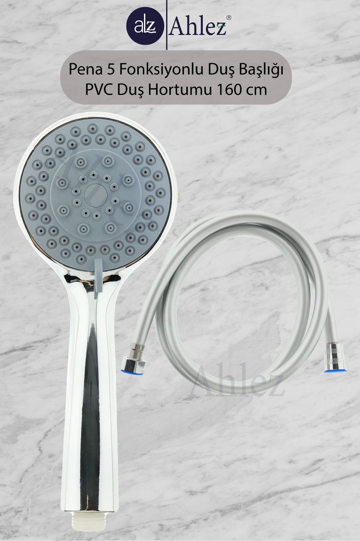 Pena 5 Fonksiyonlu Duş Başlığı Pvc Duş Hortumu Duş Takımı Duş Sistemi