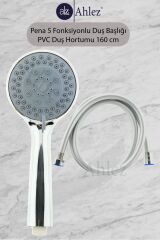 Pena 5 Fonksiyonlu Duş Başlığı Pvc Duş Hortumu Duş Takımı Duş Sistemi