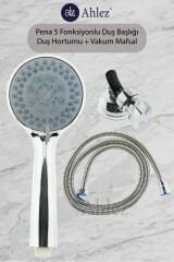 Pena 5 Fonksiyonlu Duş Başlığı Vakum Mafsal Duş Hortumu Duş Takımı Seti