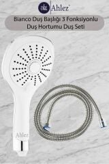 Bianco 3 Fonksiyonlu Duş Başlığı Duş Hortumu Hediyeli
