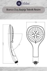 Bianco 3 Fonksiyonlu Duş Başlığı Pvc Spiral Duş Hortumu 160 Cm Duş Takımı Duş Seti