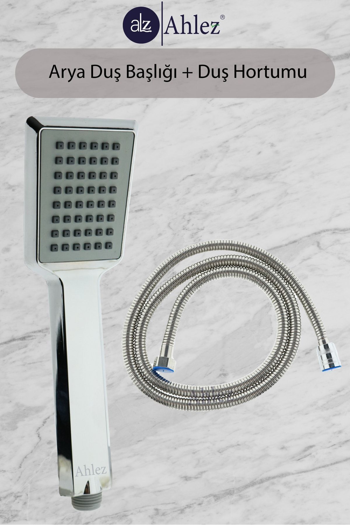 Arya Duş Başlığı 150 Cm Spiral Duş Hortumu Duş Takımı Duş Seti