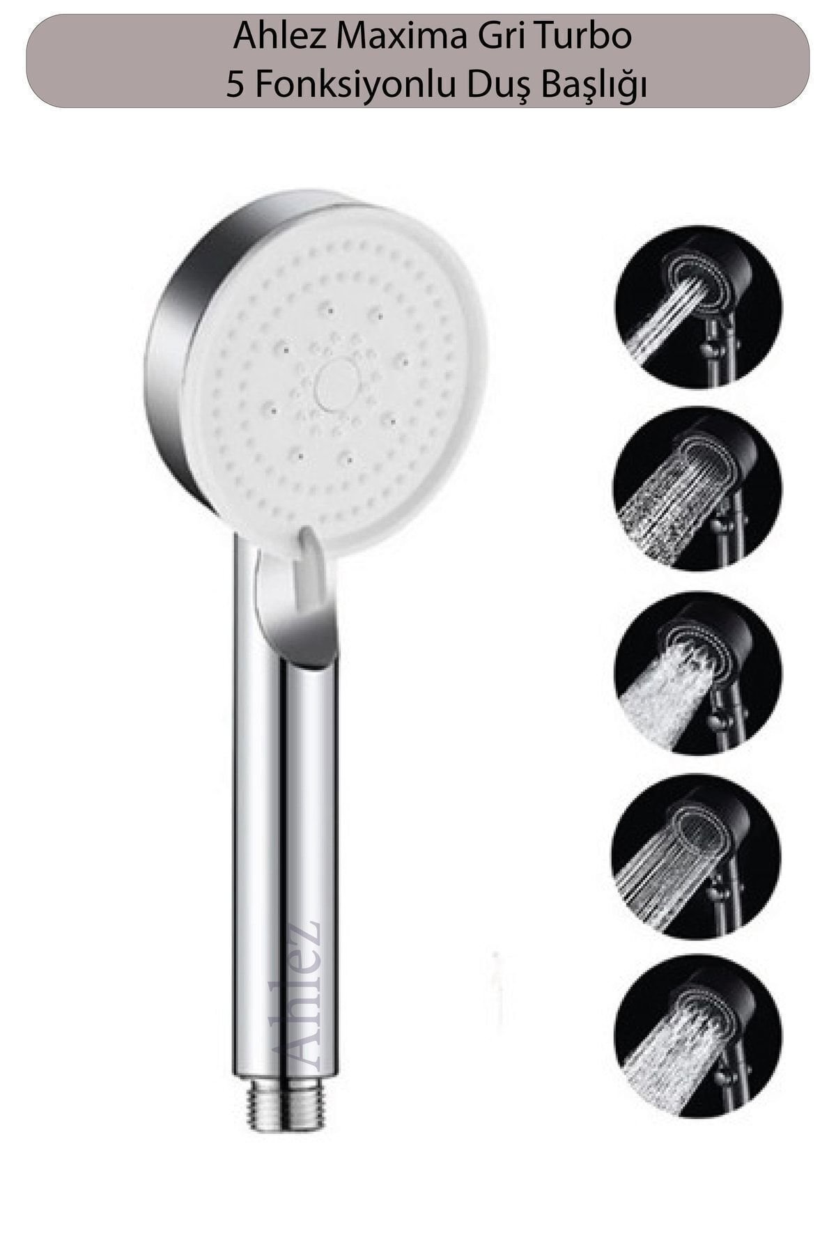 Maxima Krom Turbo 5 Fonksiyonlu Duş Başlığı El Duşu