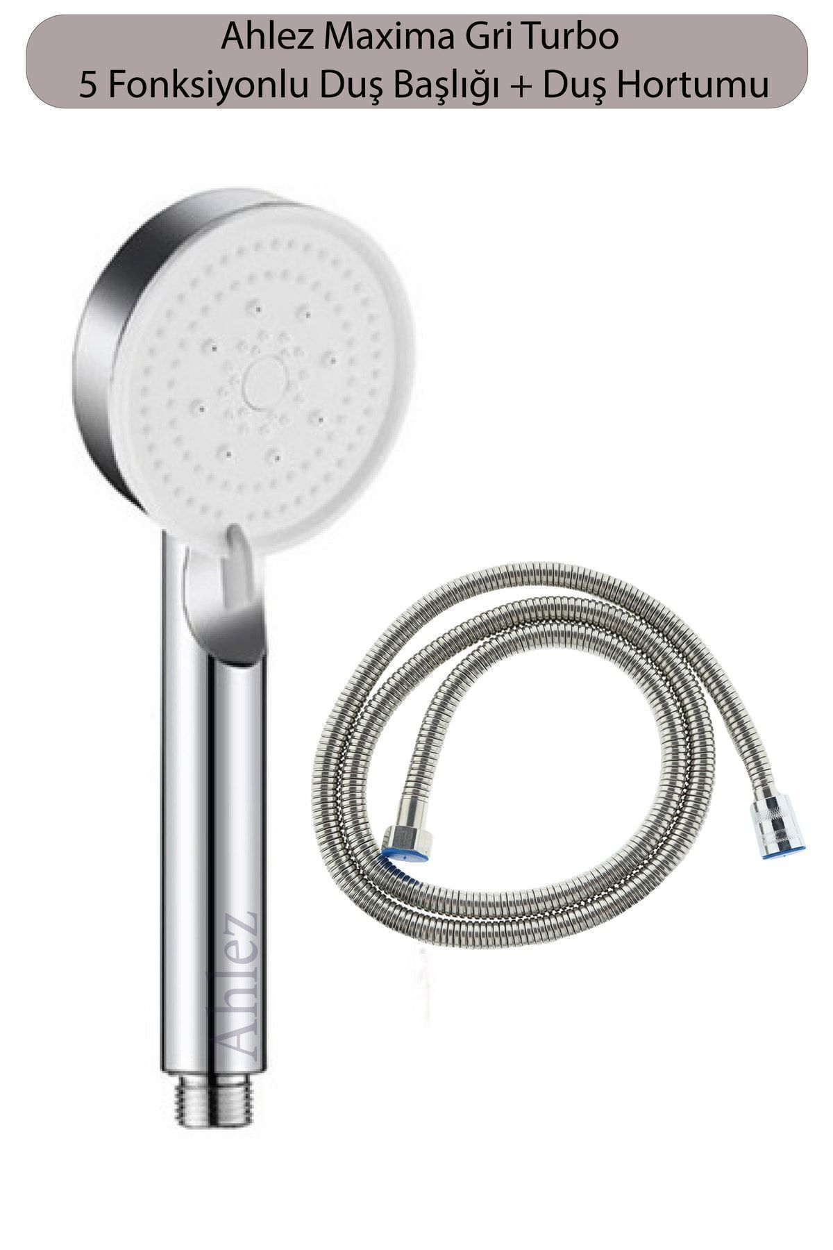 Maxima Krom Turbo 5 Fonksiyonlu Duş Başlığı Ve Duş Hortumu Duş Seti