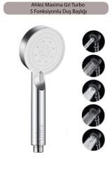 Maxima Krom Turbo 5 Fonksiyonlu Duş Başlığı Ve Pvc Duş Hortumu Duş Takımı Seti