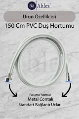 Turbo Pervaneli Duş Başlığı + Pvc Duş Hortumu + Vakumlu Mafsal Duş Takımı