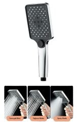 Kare 3 Fonksiyonlu Yüksek Basınçlı Ayarlanabilir Duş Başlığı