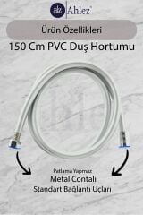 Aqua Kare 3 Fonksiyonlu Duş Başlığı ve Pvc Duş Hortumu Duş Seti