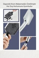 Aqua Kare 3 Fonksiyonlu Duş Başlığı , Siyah Duş Hortumu ve Siyah Mafsal Duş Seti