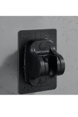 Gediz Fonksiyonlu Duş Başlığı , Lifli Siyah Yapışkanlı Mafsal ve Örgülü Duş Hortumu Seti