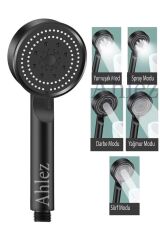 Maxima 5 Fonksiyonlu Duş Başlığı , 3M Yapışkanlı Mafsal ve Örgülü Duş Hortumu Duş Seti