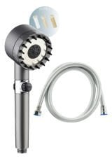 Masaj Etkili Filtreli 3 Fonksiyonlu Duş Başlığı El Duşu ve Pvc Duş Hortumu 150cm Duş Seti