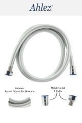 Siyah Yuvarlak 3 Fonksiyonlu Duş Başlığı , Pvc Duş Hortumu ve Yapışkanlı Mafsal 3'lü Duş Seti