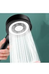 Siyah Filtreli 5 Fonksiyon Çelik Duş Başlığı Siyah Duş Hortumu Mafsal Duş Seti