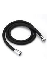 Siyah Silikon Duş Hortumu Yüksek Kalite Kırılmaz Kopmaz Esnek Banyo Spiral Hortum Zinciri 150cm