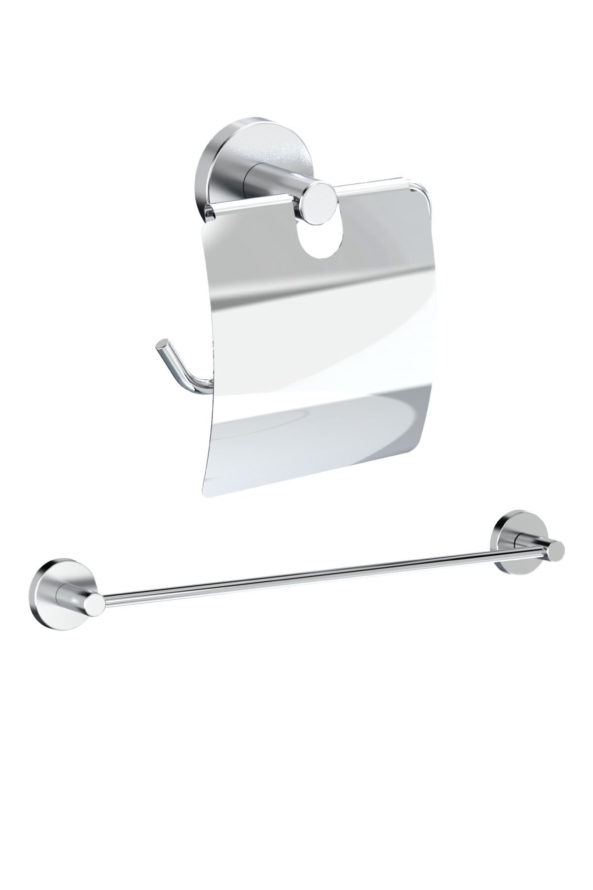 Dolce Kapaklı Tuvalet Kağıtlık + Uzun Havluluk 40cm Banyo Seti