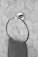 Dolce İkili Bornoz Askılık + Kapaksız Tuvalet Kağıtlık + Yuvarlak Havluluk Banyo Seti