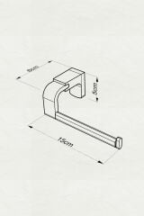 Premium İkili Bornoz Askılık + Kare Havluluk + Kapaksız Kağıtlık Banyo Seti