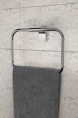 Premium Paslanmaz Kare Havluluk ve Kapaksız Tuvalet Kağıtlık Banyo Seti