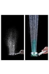 Led Işıklı Filtreli Duş Başlığı Örgülü Duş Hortumu ve Yapışkanlı Mafsal Duş Seti