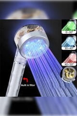 Led Isikli Filtreli Tasarruflu Dus Basligi Isiya Gore Renk Degistiren Baslik