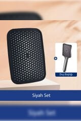 Robot Duş Tepe Başlığı Siyah Geniş Yüzeyli 20x30 cm Siyah Set