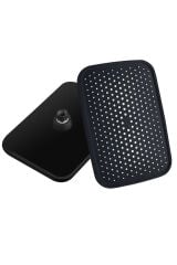 Robot Duş Tepe Başlığı Siyah Geniş Yüzeyli 20x30 cm Siyah Set