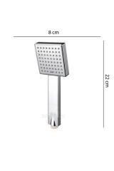 20x20 cm Kare Tepe Duş Başlığı ve El Duşu Tepe Seti Full Krom