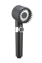 Yüksek Basınçlı Masaj Taraklı 3 Kademeli Aç Kapa Su Tasarruflu Filtre Hazneli Siyah Duş Başlığı