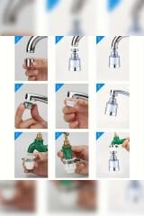 Su Tasarruflu Musluk Başlığı – 360° Döner, Filtreli & Kireç Önleyici Aparat