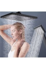 Tepe Duş Robot Duş Başlığı ve El Duşu Siyah Kare Set 20X20