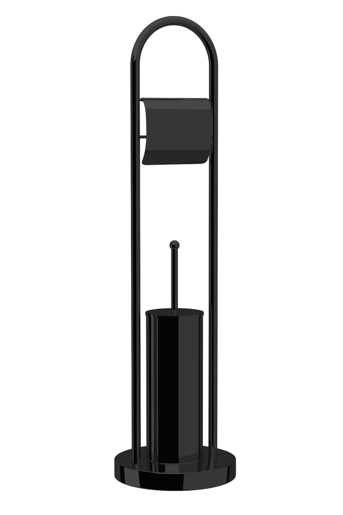 Banyo Wc Tuvalet Siyah Ayaklı Fırçalık Seti