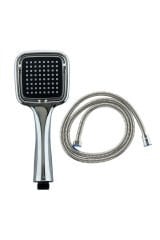 Siyah Kare Duş Başlığı, Örgülü Spiral Duş Hortumu Duş Takımı Duş Seti