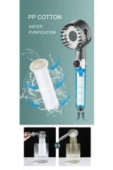 Masaj Etkili Filtreli 3 Fonksiyonlu Duş Başlığı El Duşu + Pvc Duş Hortumu ve Mafsal Duş Seti